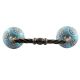 Turquoise Marigold Etched Ceramic Cut Bridge Handle Online
